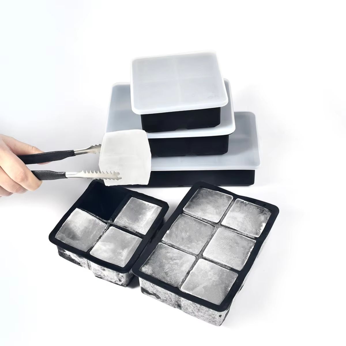 MultiGrid Silicone Ice Tray Set With Lid  468Grid Flexible Ice Cube Mold For Drinks  Cocktails 1