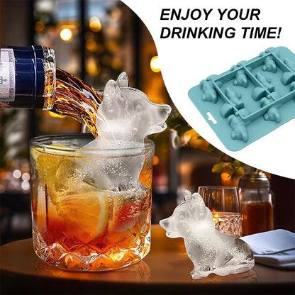3D Corgi Silicone Ice Tray With Lid  BPAFree Dog Shape Ice Mold For Cocktails  Drinks 4