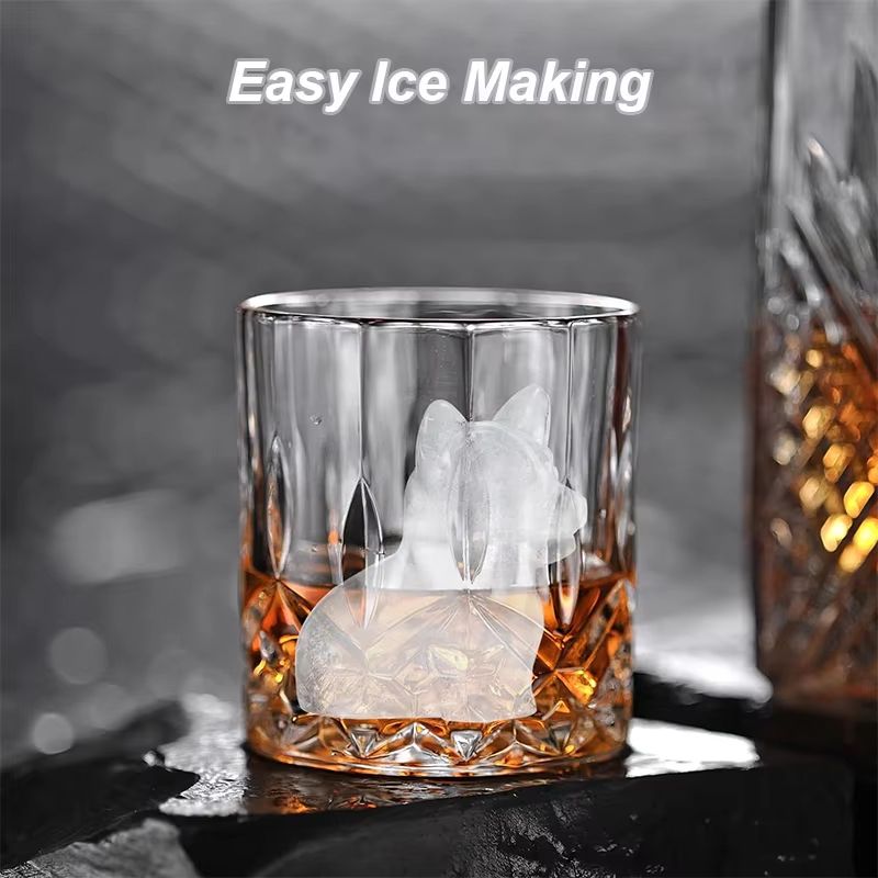 3D Corgi Silicone Ice Tray With Lid  BPAFree Dog Shape Ice Mold For Cocktails  Drinks 5