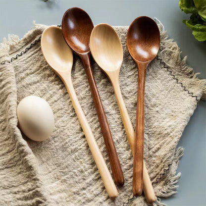 Kitchen Cooking Utensil, Wooden Spoon for Soup and Tea, Catering Cooking Tools, Coffee and Honey Spoon