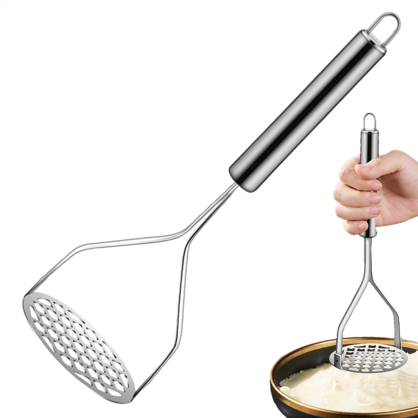 Potato Ricer Stainless Steel Manual, Garlic Masher for Creative Cooking