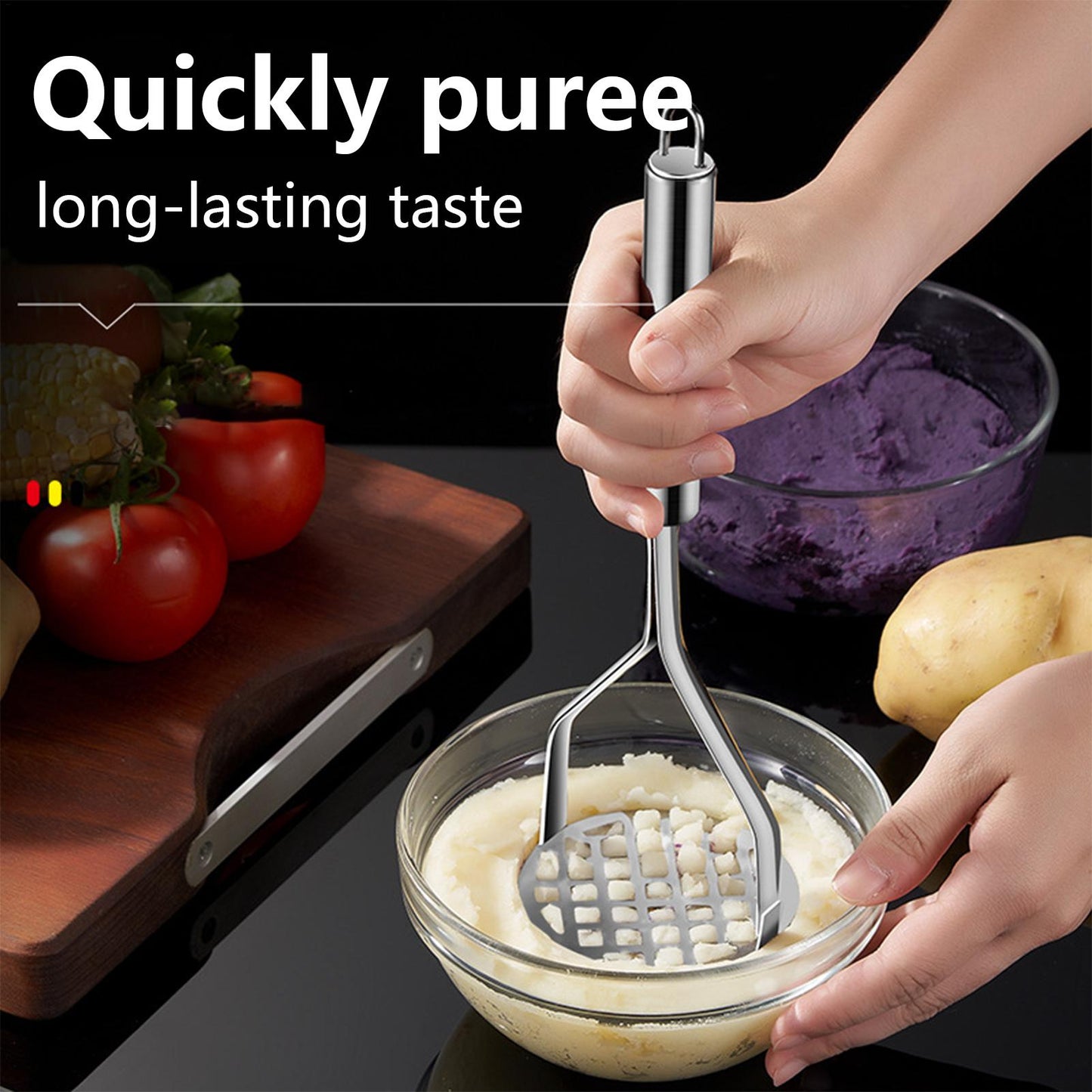 Potato Ricer Stainless Steel Manual, Garlic Masher for Creative Cooking