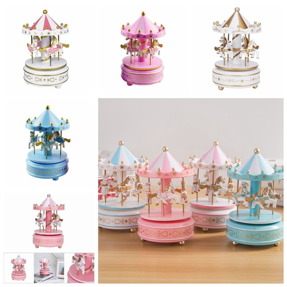 Carousel Music Box Easy Use Creative Fantasy Christmas Holiday Decor Ferris Wheel Ornaments 2