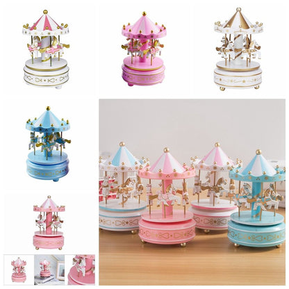 Carousel Music Box Easy Use Creative Fantasy Christmas Holiday Decor Ferris Wheel Ornaments 2