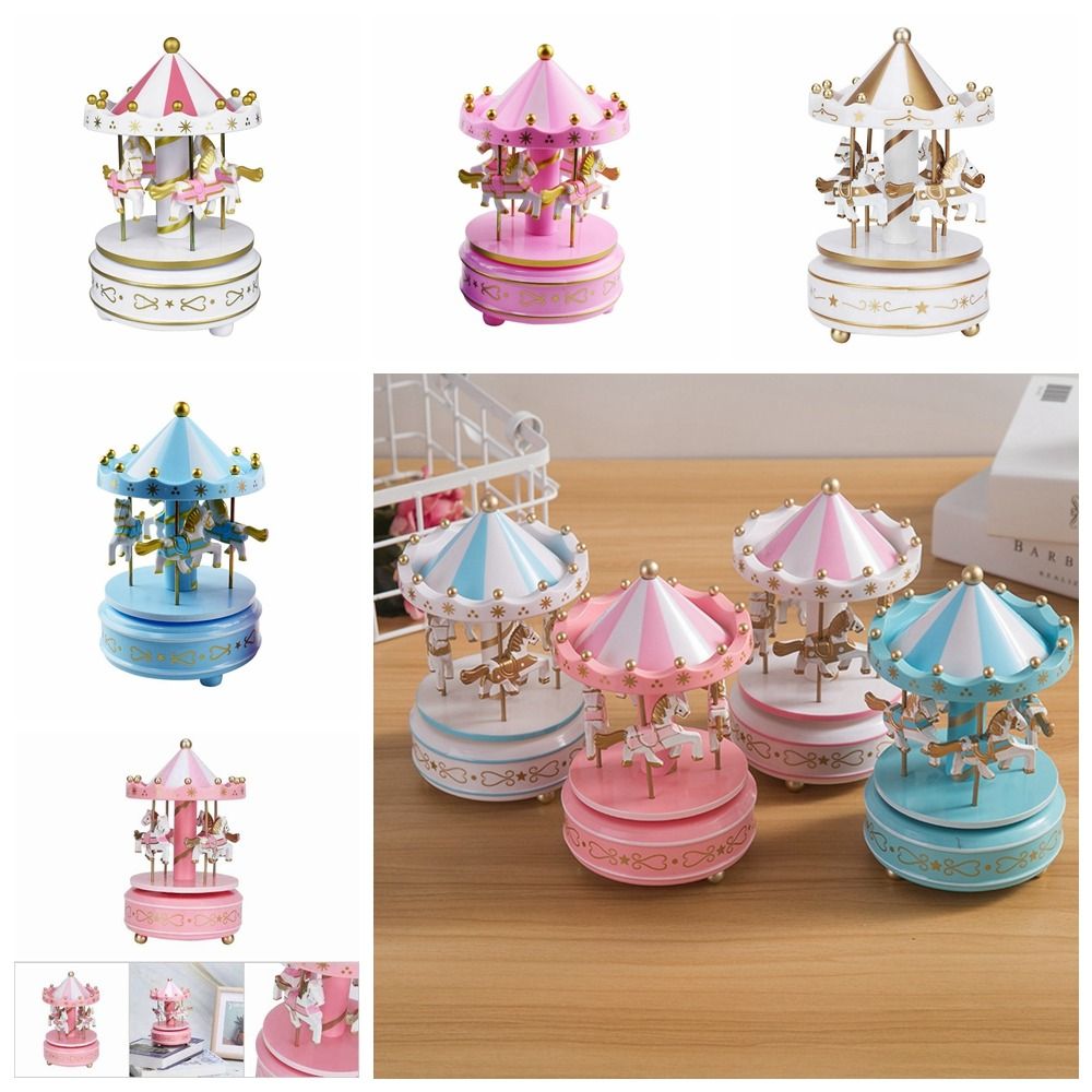 Carousel Music Box Easy Use Creative Fantasy Christmas Holiday Decor Ferris Wheel Ornaments 4