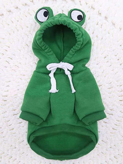Cute Frog Pet Sweater Green Dog Hoodie For Small Dogs Fun Design Keep Your Pup Cozy And Stylish 2