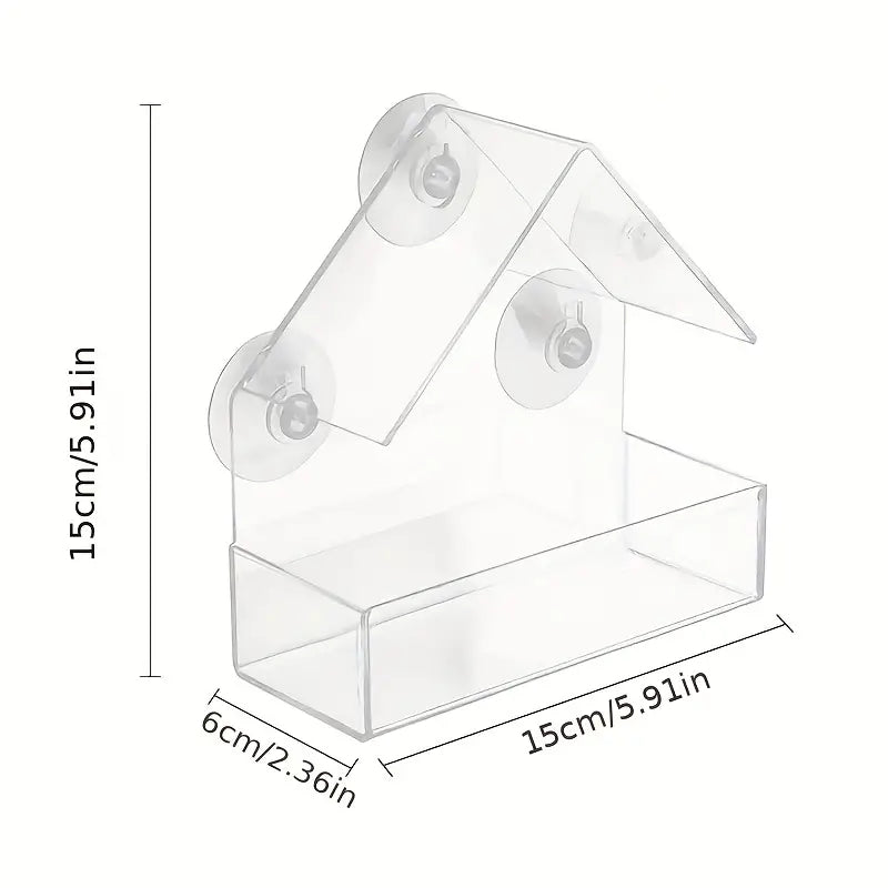 Outdoor Acrylic Bird Feeder Hanging Window Birdhouse For Backyard Wildlife 5