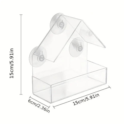 Outdoor Acrylic Bird Feeder Hanging Window Birdhouse For Backyard Wildlife 5