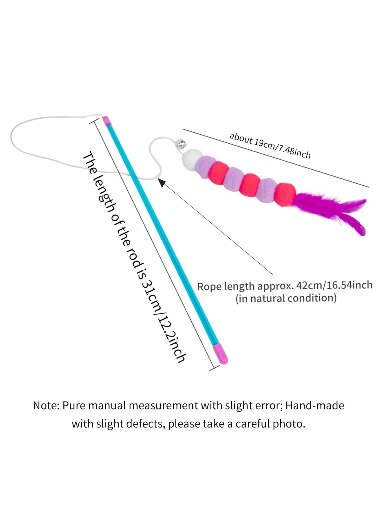Funny Cat Stick New Elastic String With Feather Toy Imitated Furs Bug Suitable For Cats 6