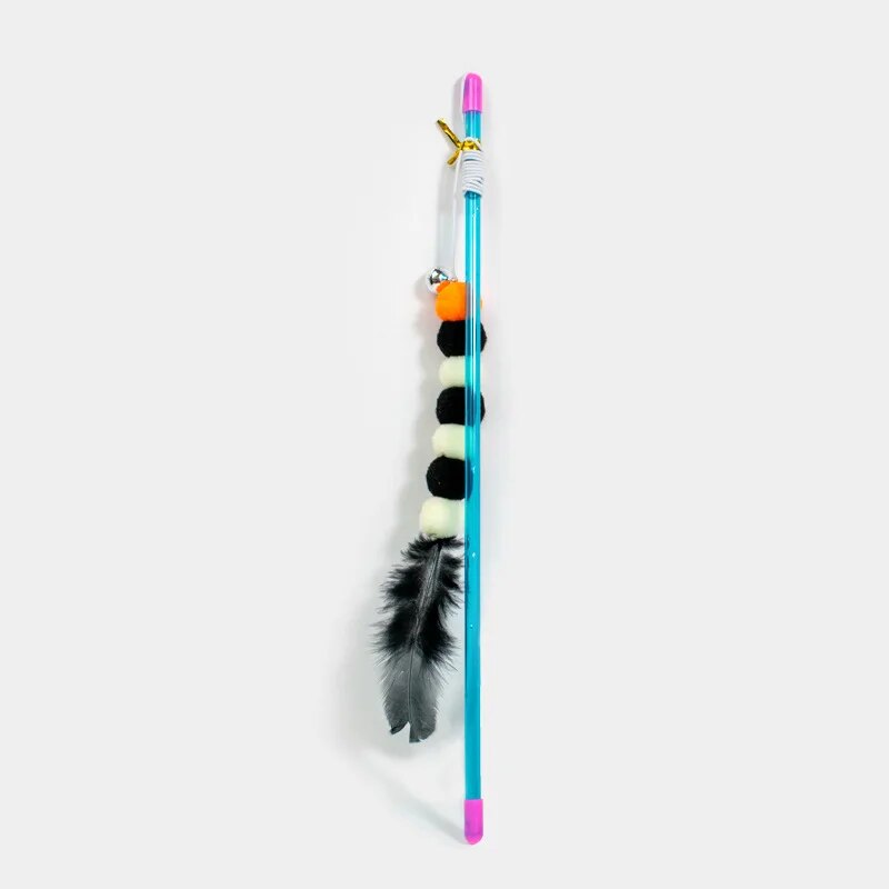 Funny Cat Stick New Elastic String With Feather Toy Imitated Furs Bug Suitable For Cats 1