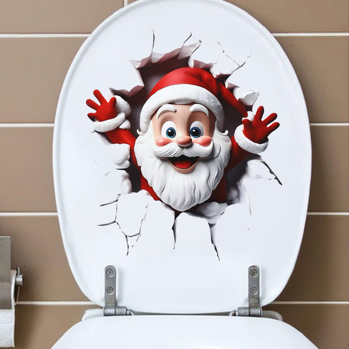 Xmas Bathroom Decor, Christmas Snowman Toilet Sticker, Merry Christmas Party Decoration, Navidad New Year Gift