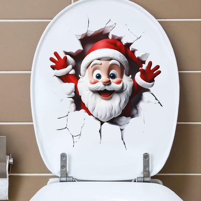 Xmas Bathroom Decor, Christmas Snowman Toilet Sticker, Merry Christmas Party Decoration, Navidad New Year Gift