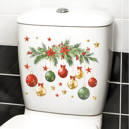 Xmas Bathroom Decor, Christmas Snowman Toilet Sticker, Merry Christmas Party Decoration, Navidad New Year Gift