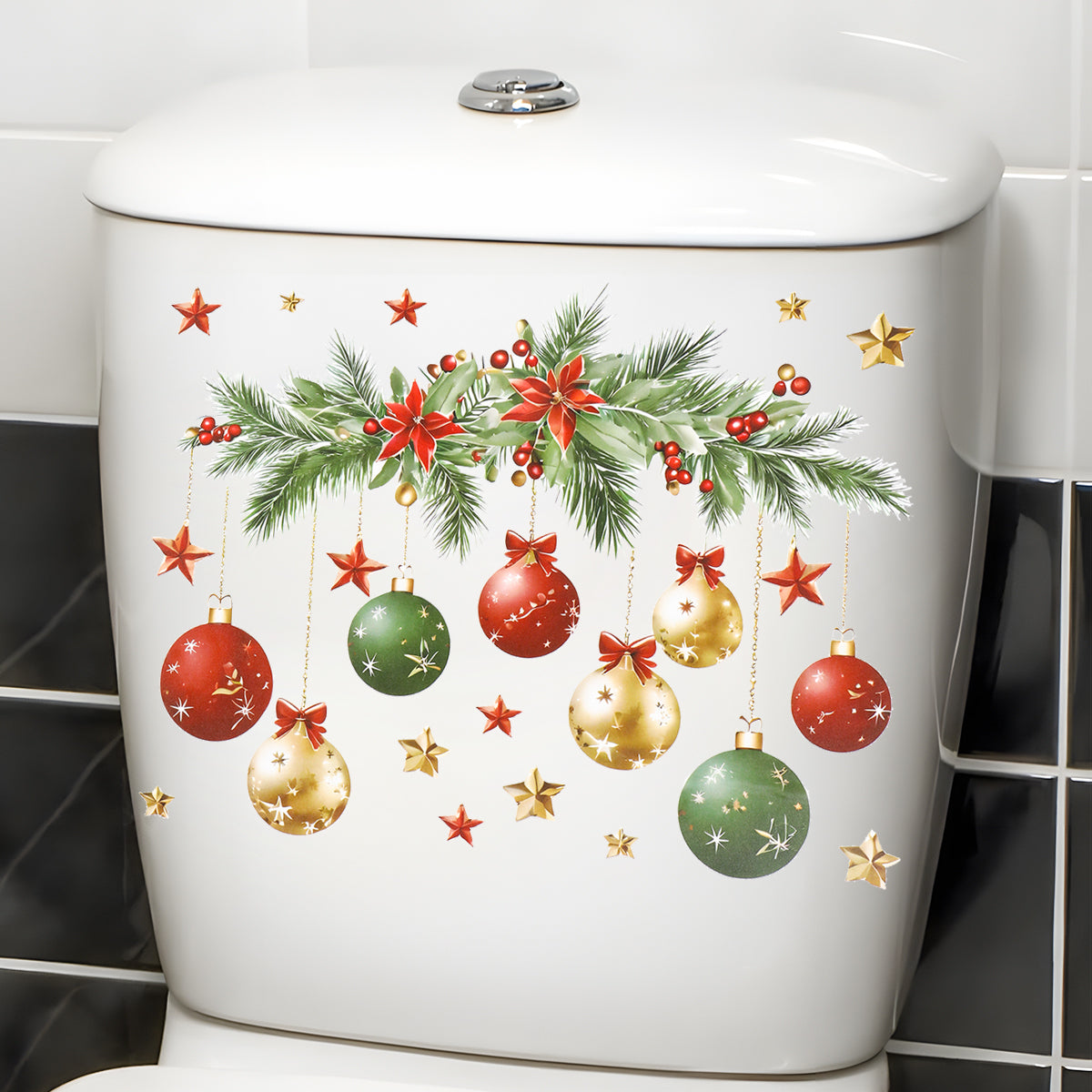 Xmas Bathroom Decor, Christmas Snowman Toilet Sticker, Merry Christmas Party Decoration, Navidad New Year Gift