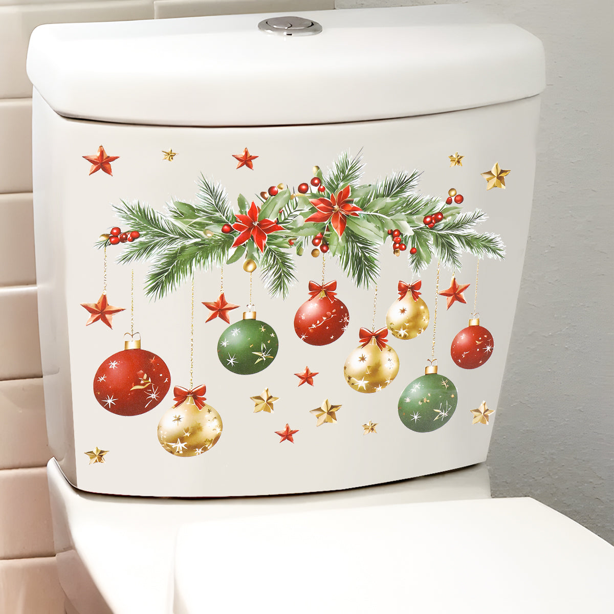 Xmas Bathroom Decor, Christmas Snowman Toilet Sticker, Merry Christmas Party Decoration, Navidad New Year Gift