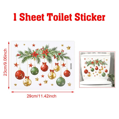 Xmas Bathroom Decor, Christmas Snowman Toilet Sticker, Merry Christmas Party Decoration, Navidad New Year Gift