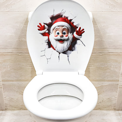 Xmas Bathroom Decor, Christmas Snowman Toilet Sticker, Merry Christmas Party Decoration, Navidad New Year Gift
