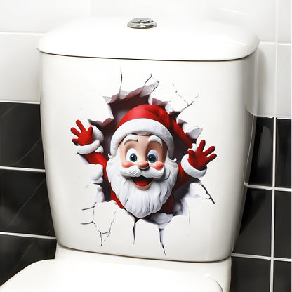 Xmas Bathroom Decor, Christmas Snowman Toilet Sticker, Merry Christmas Party Decoration, Navidad New Year Gift