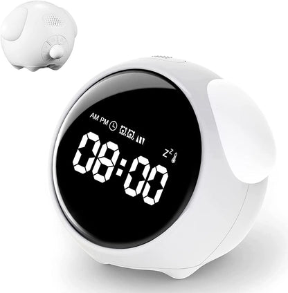 Cute Kids Digital Alarm Clock With Light And Emoji Display 1