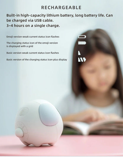 Cute Kids Digital Alarm Clock With Light And Emoji Display 14
