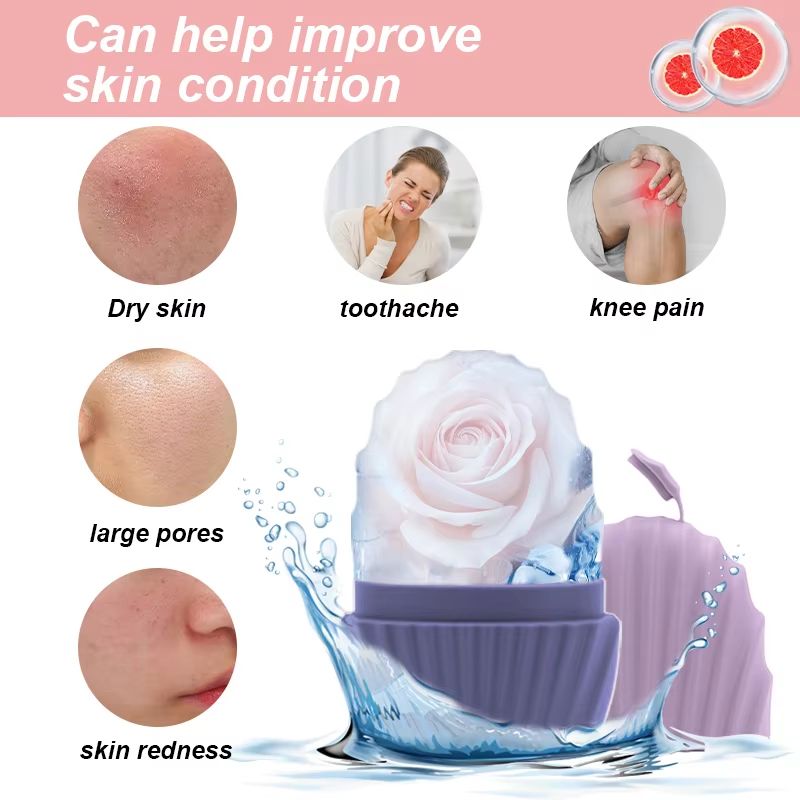 Face  Eye Beauty Ice Roller Mold  Silicone Facial Ice Grid For Bright Refreshed Skin 5
