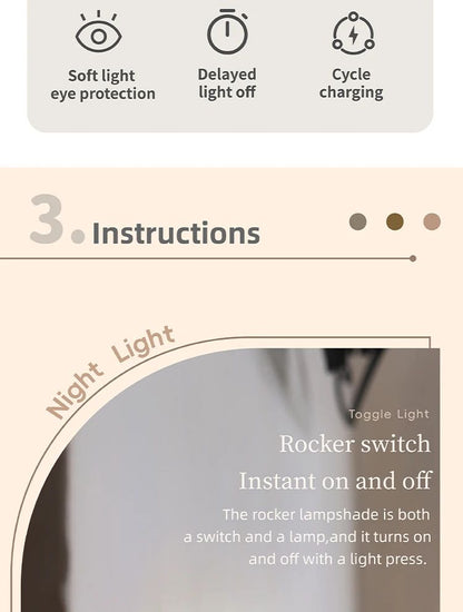 Magnetic LED Night Light For Bedroom  Home Decor 9