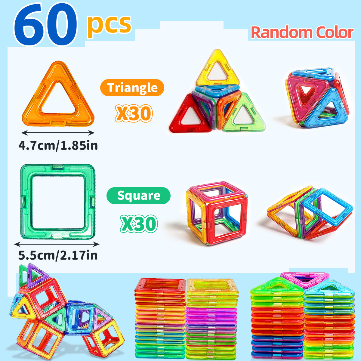 Educational Magnet Toys Medium Size Magnetic Building Blocks For Kids 4