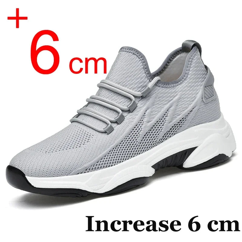 Mens Heightening Sneakers Casual Breathable Elevator Shoes Summer Height Increase Shoes 7