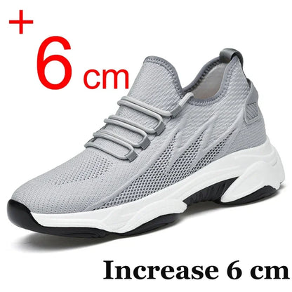 Mens Heightening Sneakers Casual Breathable Elevator Shoes Summer Height Increase Shoes 7