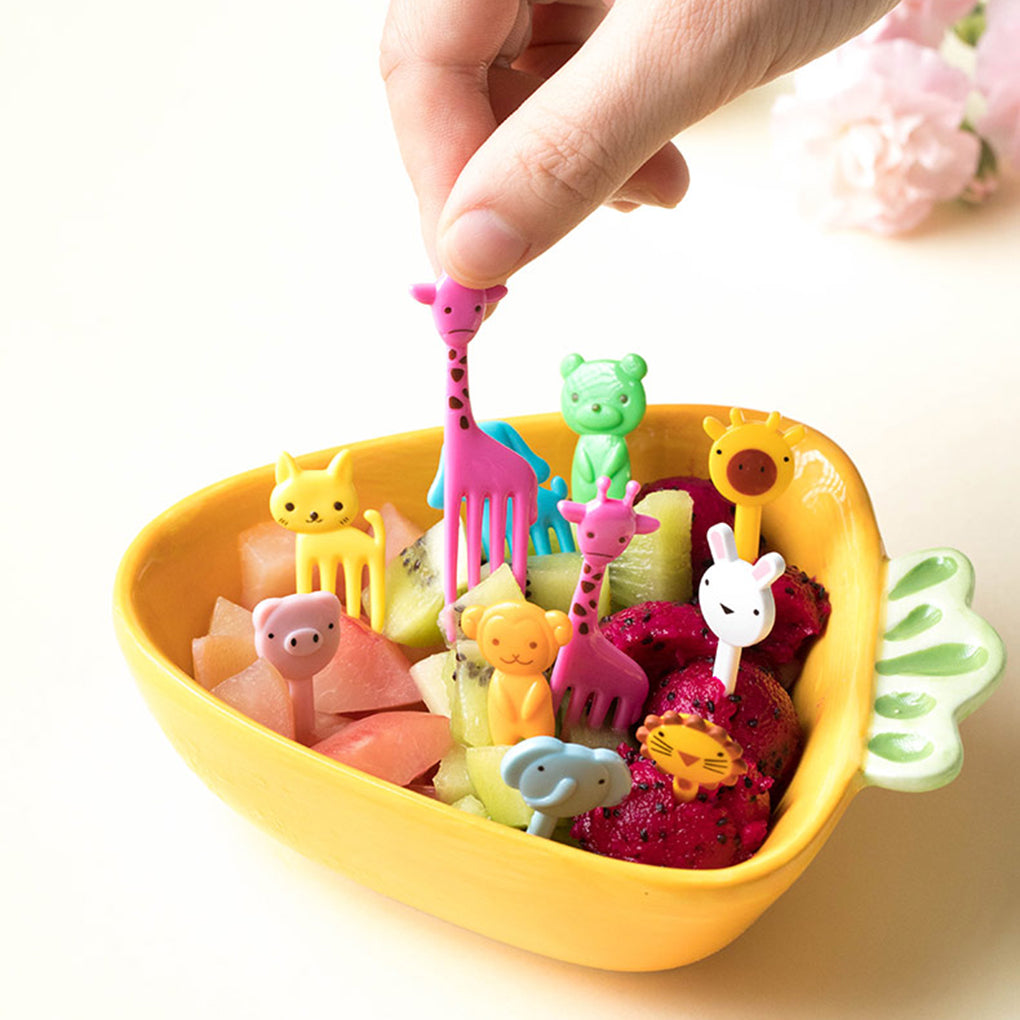 Mini Cartoon Animal Farm Fork Bento Lunch Dessert Food Pick 2