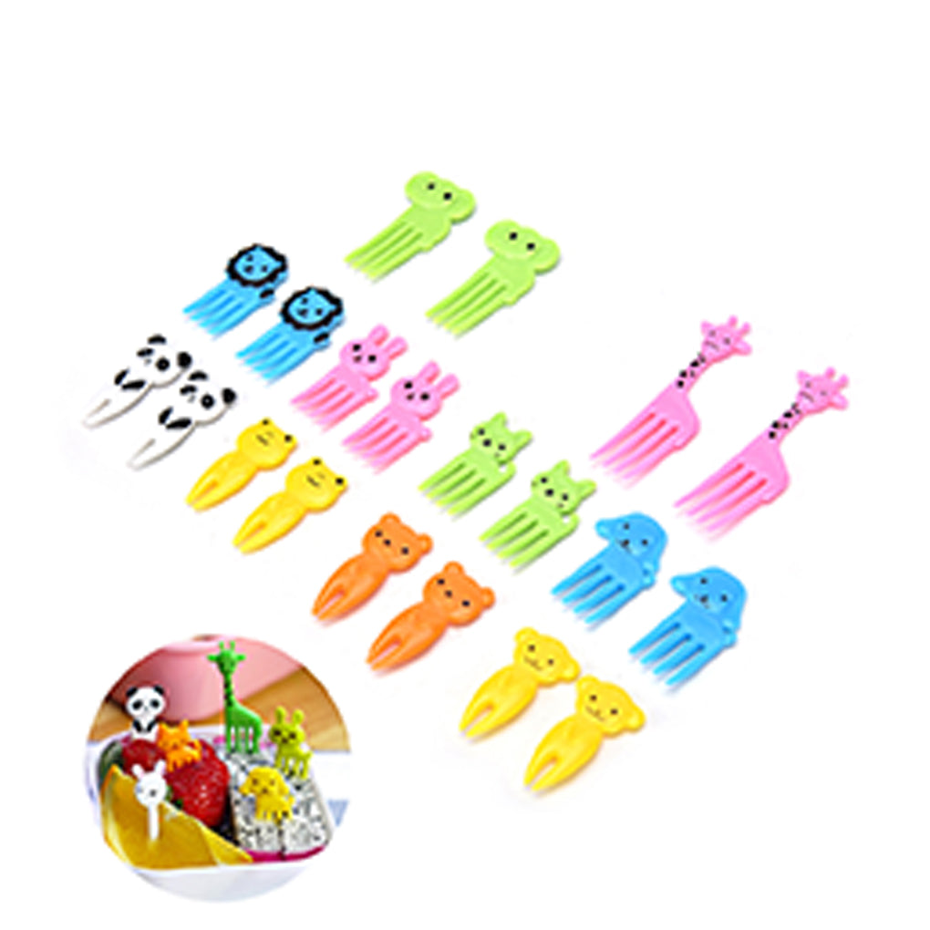 Mini Cartoon Animal Farm Fork Bento Lunch Dessert Food Pick 5