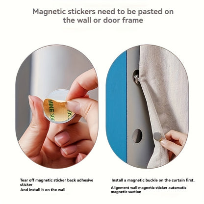 Modern Metal Magnetic Hook Easy To Install WallMounted Magnetic Buckle For Curtains 4