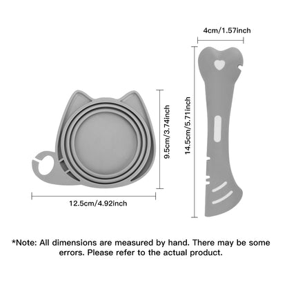 Multifunctional Pet Wet Food Feeding Scoop Silicone Cat Food Can Lid And Spoon Set Can Opener For S 5
