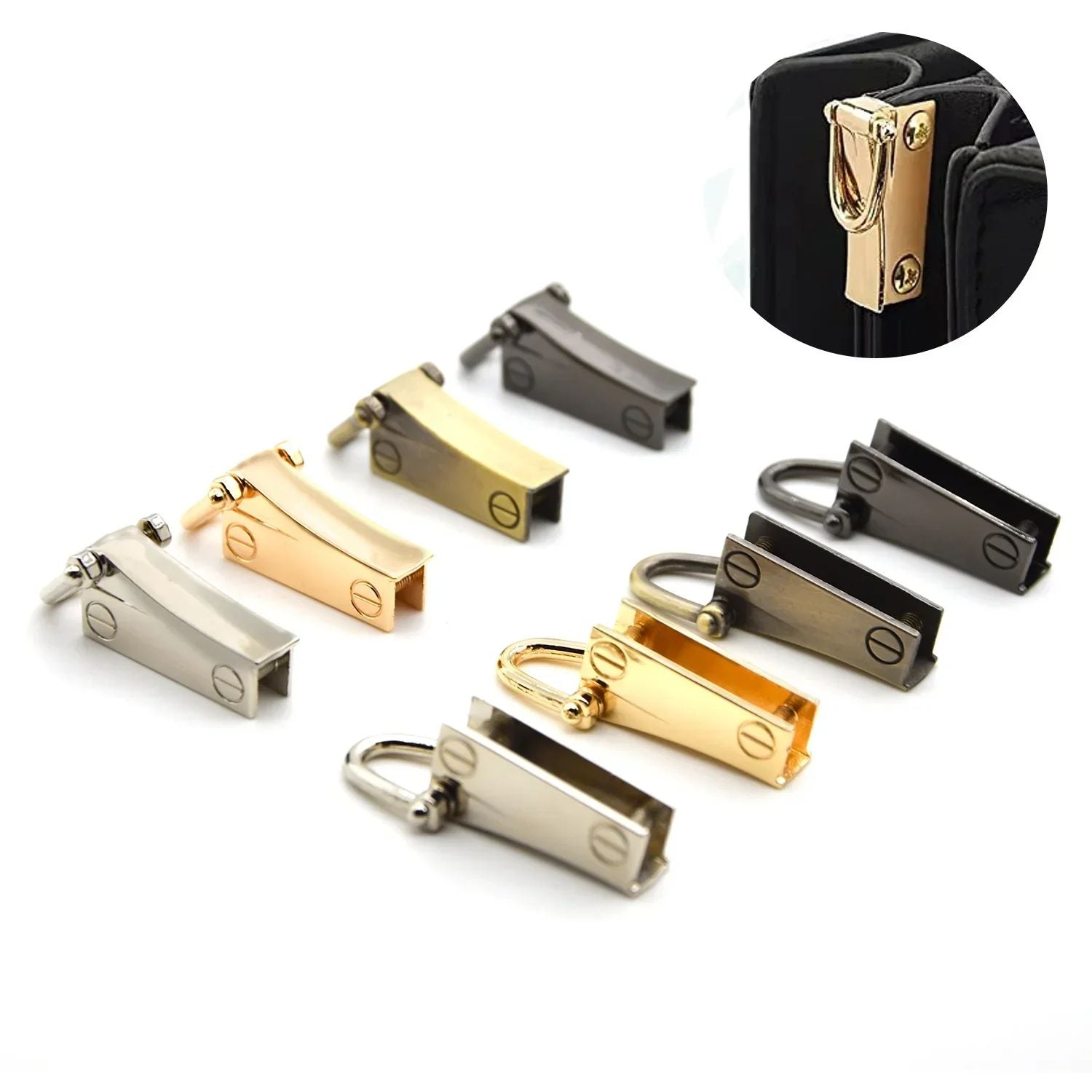 Metal Side-Clip D-Ring Bag Buckle Connector (2 pcs) – Durable Purse Hardware for DIY Bags & Strap Replacement