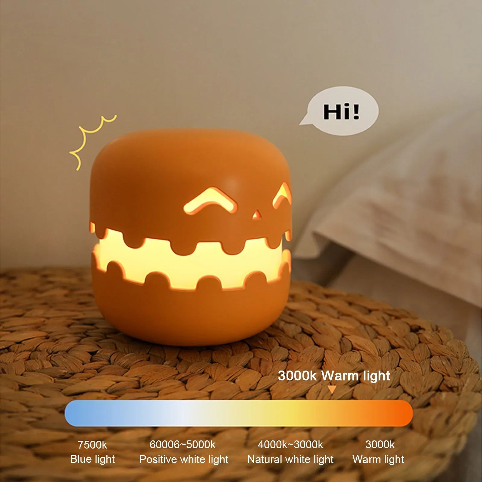 Cute Cartoon Ghost Night Light  Rechargeable Bedside Lamp For Kids 4