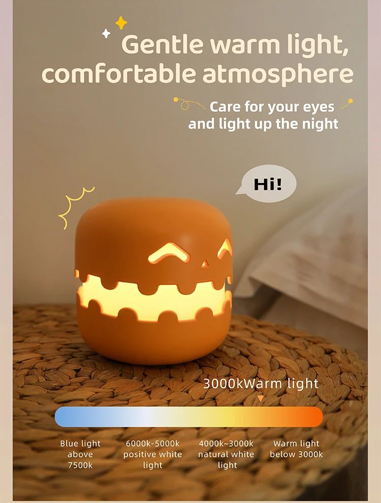 Cute Cartoon Ghost Night Light  Rechargeable Bedside Lamp For Kids 10