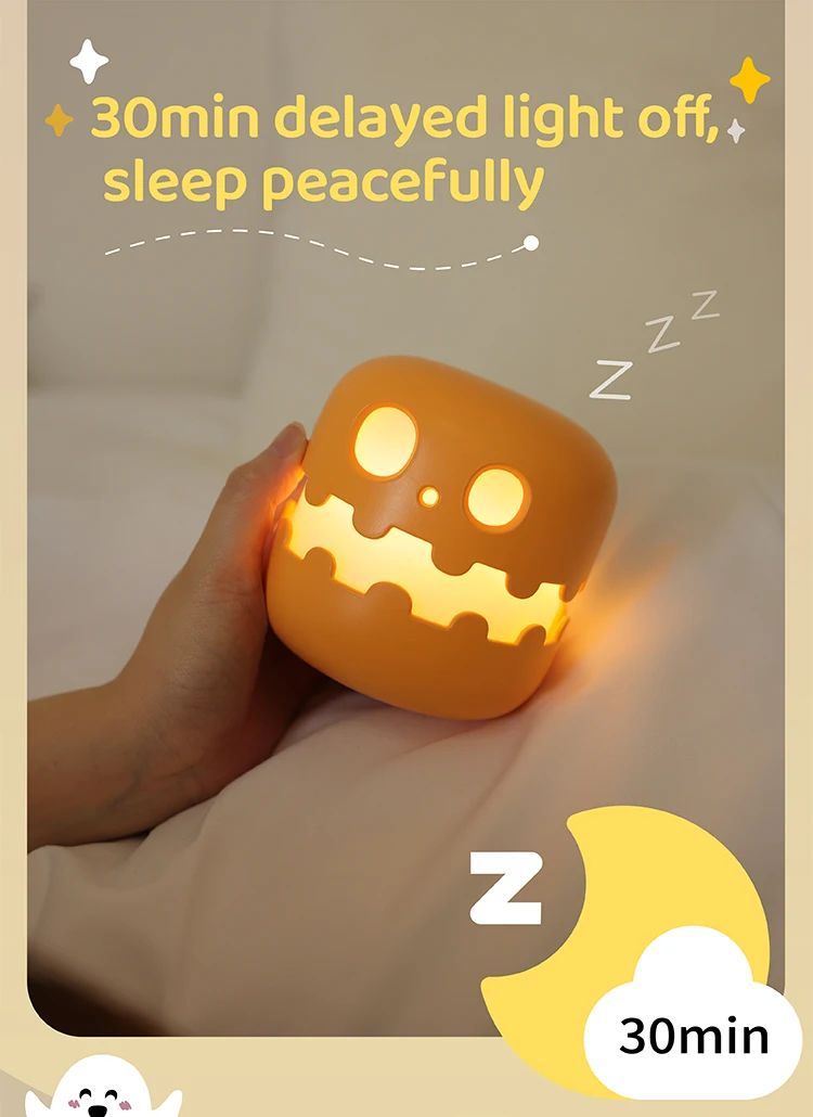 Cute Cartoon Ghost Night Light  Rechargeable Bedside Lamp For Kids 11