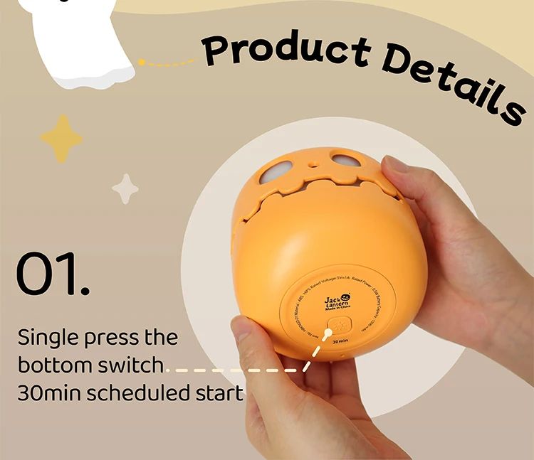 Cute Cartoon Ghost Night Light  Rechargeable Bedside Lamp For Kids 12