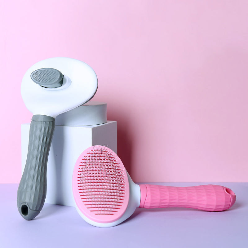 Automatic Pet Hair Removal Brush Stainless Steel Dog Hair Comb Cat Grooming Supplies 5
