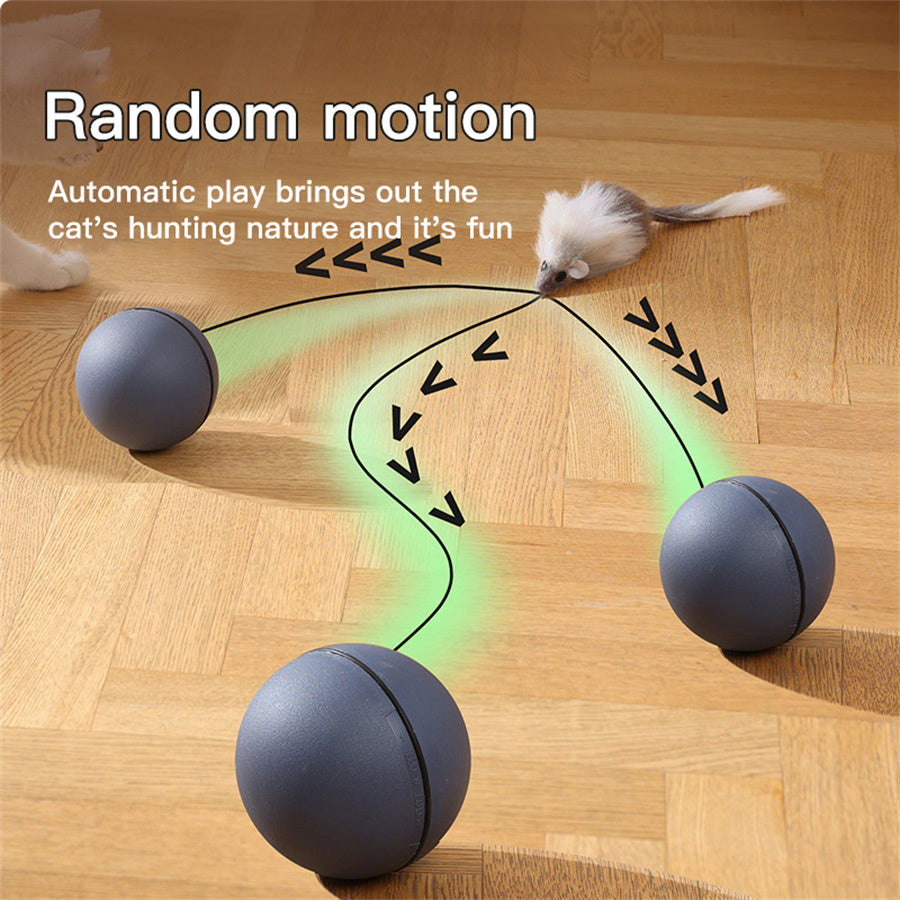 BatteryPowered Interactive Cat Toy Ball With Tracking Mouse  Automatic Rolling Teaser For Cats Of A 2