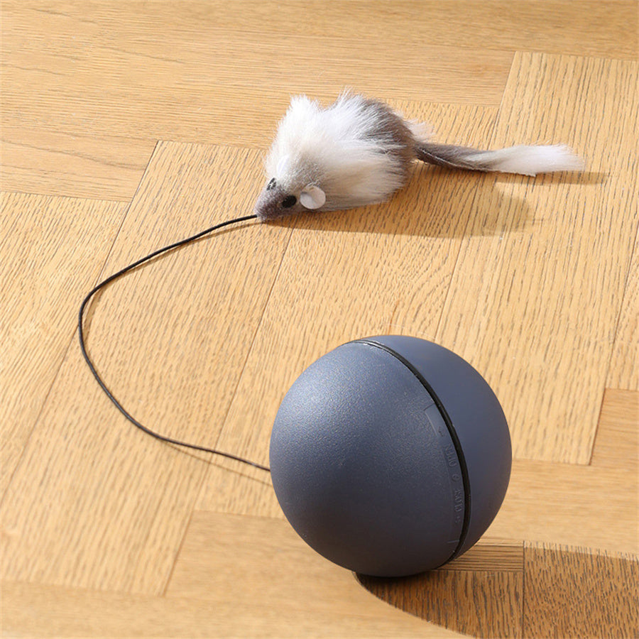 BatteryPowered Interactive Cat Toy Ball With Tracking Mouse  Automatic Rolling Teaser For Cats Of A 7