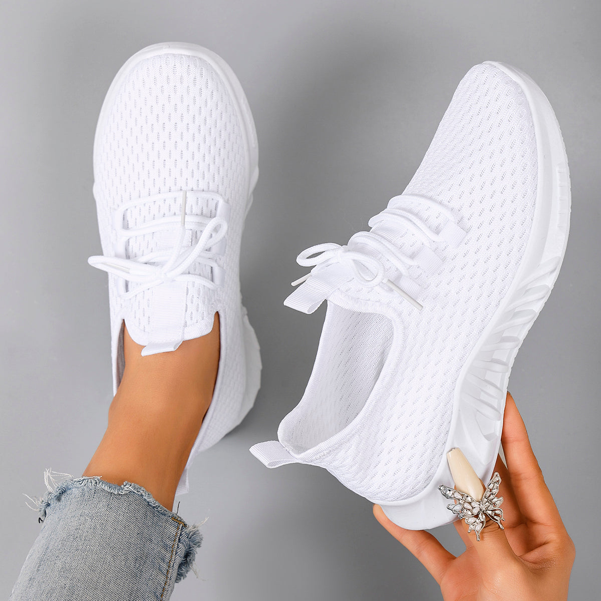 Breathable Mesh Flat Shoes for Women, Casual Sneakers, Summer Shoes, Women's Shoes