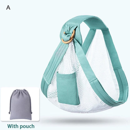 Newborn Baby Sling Wrap Carrier Infant Nursing Cover Mesh Fabric Breastfeeding Wrap Carrier 5