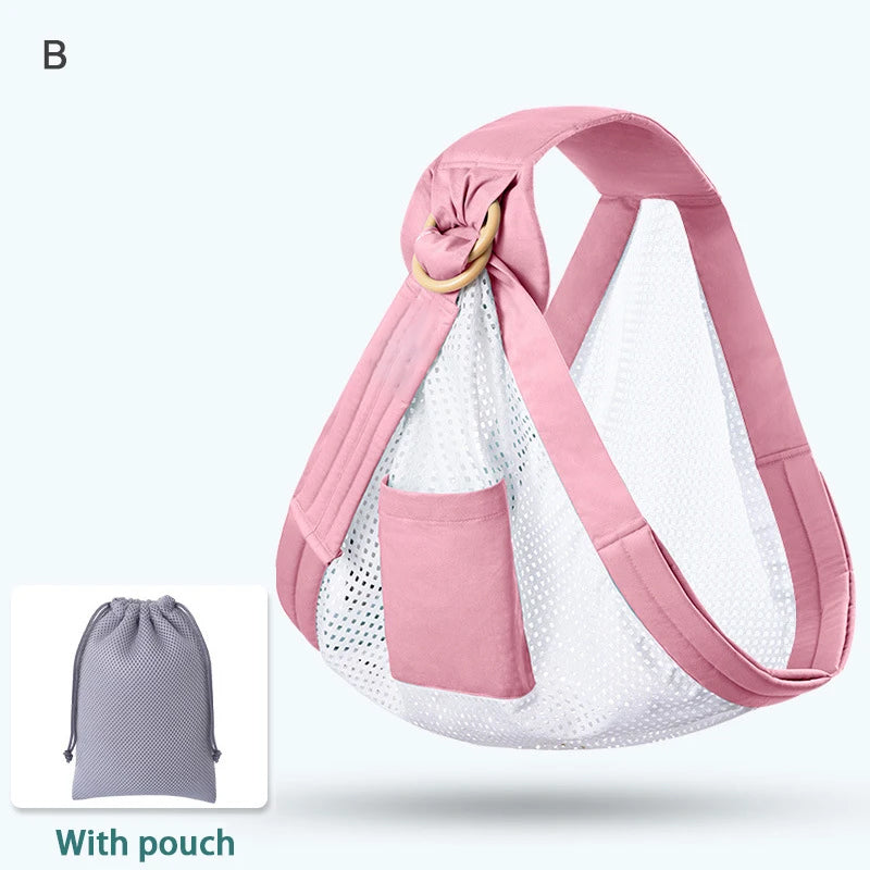 Newborn Baby Sling Wrap Carrier Infant Nursing Cover Mesh Fabric Breastfeeding Wrap Carrier 9