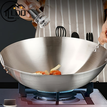 High-Quality Stainless Steel Wok, Uncoated Durable Chef'S Pan, Easy to Clean