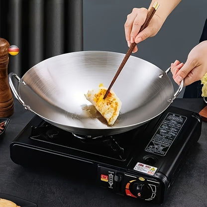 HighQuality Stainless Steel Wok Uncoated Durable ChefS Pan Easy To Clean 2