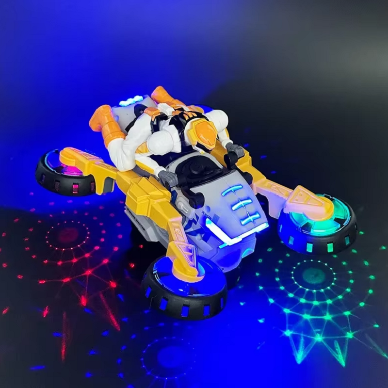 Electric Stunt Transformable Motorcycle Children Toy With Rotating Light Music Christmas Gift 3