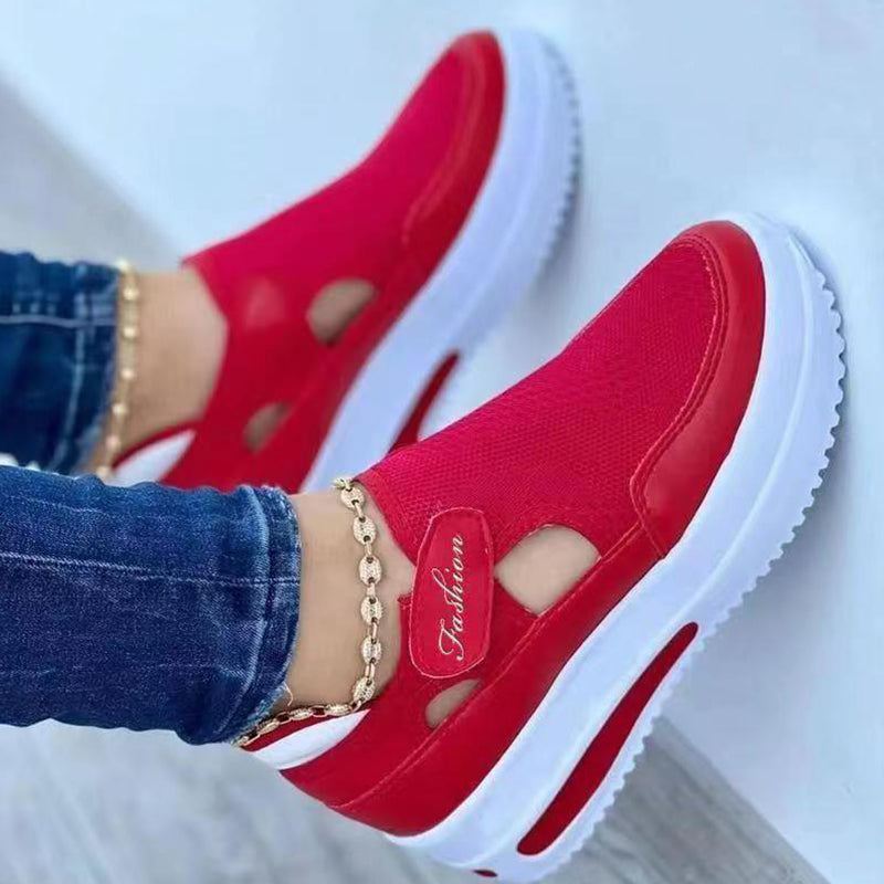 WOMENS Red Casual Shoes Breathable Fashion Brand Platform Sandals Vulcanized Sports Shoes 7