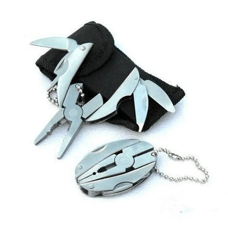 Stainless Steel Multi-Tool Keychain with Pliers, Knife, Screwdriver - Compact Outdoor Tool for Everyday Use