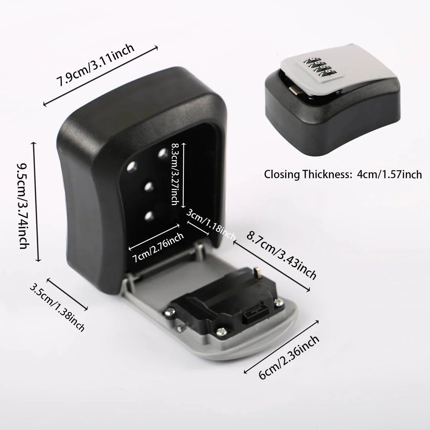 Smart WallMounted Code Key Safe  Outdoor Resettable Password Lock Box For Spare Keys 3